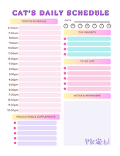 Load image into Gallery viewer, Pink Minimalist Daily Pet Schedule (Printable PDF)