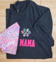Load image into Gallery viewer, Embroidered Floral Paw Distressed Mama Shirt
