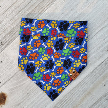 Load image into Gallery viewer, Paws &amp; Bones Blue Bandana
