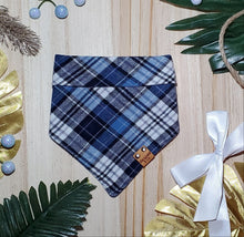 Load image into Gallery viewer, Blue Plaid Flannel Bandana
