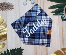 Load image into Gallery viewer, Blue Plaid Flannel Bandana
